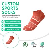 Chaussettes de sport à logo personnalisé OEM, chaussettes de course respirantes en coton anti-humidité pour femmes, chaussettes géométriques