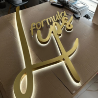 Letrero de Metal 3D Personalizado con Logotipo, Letrero para Salón de Belleza, Nombre de Marca de Empresa Personalizado, Letras Iluminadas en 3D, Letrero con Logotipo Comercial para Decoración