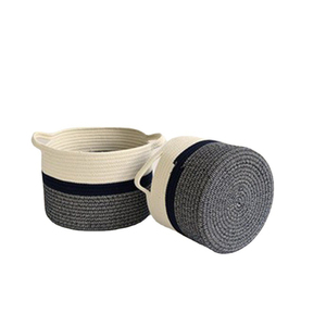 New customized Woven Cotton Rope Laundry Hamper Storage Basket