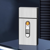 Étui à cigarettes en plastique et métal de haute qualité avec briquet électrique, étui à cigarettes portable personnalisé, boîte de rangement pour cigarettes