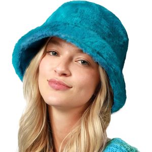 Everyday <b>Winter</b> Faux Fur Bucket Hat Unisex Soft Fluffy Warm Lightweight Fleece Fisherman <b>Cap</b> for Women Men - Product Image 1
