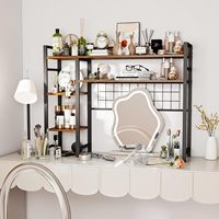 Étagère de rangement pour bureau, support d'écran d'ordinateur, bibliothèque de bureau, étagère de rangement pour la maison et le bureau, organisateur de table en bois, étagère de comptoir