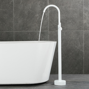 Ouyashi Floor Standing Pedestal <b>Basin</b> Faucet <b>Single</b> Handle Waterfall Bathtub <b>Tap</b> For Bathroom - Product Image 1