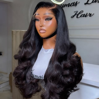 Perruque Lace Front 40 pouces en cheveux humains, 13x6 HD, sans colle, en cheveux naturels bruts, pour revendeurs