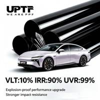 Lámina de Vinilo para Ventanas de Automóviles Precortada de 1.52*30M con 8 Años de Garantía, Protección de Privacidad Personalizada, Rollos de Película Negra para Ventanas de Automóviles