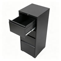 Armoire de classement verticale en acier noire, résistante à l'humidité, à 4 tiroirs, grande capacité de rangement, pour bureau de finance d'entreprise