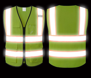 Chaleco de trabajo de guardia de seguridad de <span class=keywords><strong>guardaespaldas</strong></span> de alta visibilidad con cremallera frontal ANSI Clase 2 Chalecos DE SEGURIDAD reflectantes de alta visibilidad - Product Image 4