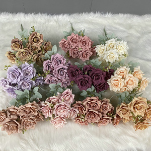 Flores Queyiyi, Ramo de Rosas Artificiales de 30cm-100cm, Decoración para Bodas y Hogar - Product Image 2