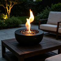 Table basse cheminée bioéthanol contemporaine haut de gamme à flamme naturelle pour espaces résidentiels intérieurs haut de gamme