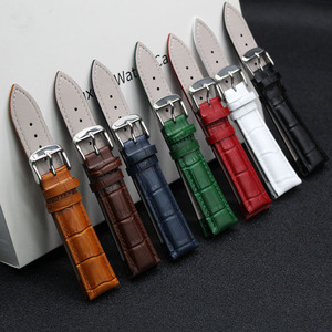 Cinturino per <span class=keywords><strong>Orologio</strong></span> in Vera Pelle di Vitello con Motivo Coccodrillo, Impermeabile, Multicolore, 14mm 18mm 20mm 22mm 24mm - Product Image 1