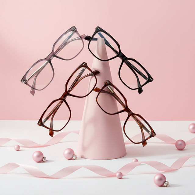 Retro Square Acetate Eyeglass Frames for Men Women, Tortoiseshell & Black Optical Glasses