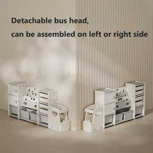 Estante de Almacenamiento de Juguetes para Niños Ecológico de HDPE, Diseño de Auto, Mueble de Almacenamiento Modular Multifuncional para Guardería - Product Image 4