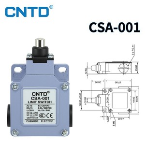 Microinterruptor de Límite CNTD Changde CSA-001, Resistente al Agua y al Aceite, Botón Pulsador Máx. Corriente 10A - Product Image 4