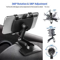 Support de téléphone pour voiture, tableau de bord, génération 2, rotation à 360° et pliable, fixation par clip pour console centrale, tableau de bord ou rétroviseur, navigation