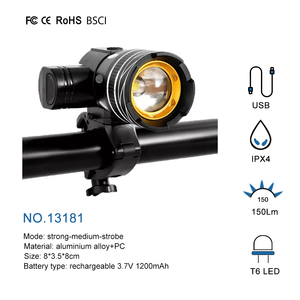 RTS Ngoài Trời Sốc & Chống Nước Xe Đạp Leo Núi Phía Trước Đèn Pin Đặt 150 Lumens USB Sạc Led Đèn Pin Cho Xe Đạp - Product Image 2