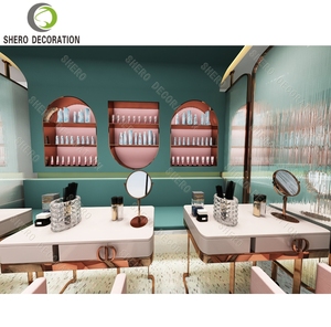 Elegant <b>Nail</b> Salon Interior Design Customized Durable <b>Nail</b> Polish Display Cabinets <b>Nail</b> Salon <b>Table</b> For Beauty Salon Decoration - Product Image 5