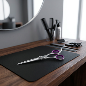 Ciseaux à cheveux professionnels ASAP pour droitiers, à manche long, en acier inoxydable, avec pouce rotatif fixe, pour usage professionnel - Product Image 2