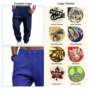 Pantalons de survêtement de sport pour homme en molleton de coton personnalisé de haute qualité, tricoté, droit, décontracté, lourd, taille élastique - Product Image 3