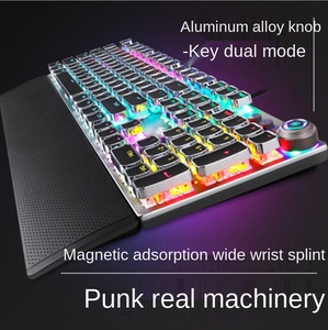 Tastiera Meccanica <span class=keywords><strong>da</strong></span> Gaming AULA F2088, 104 Tasti RGB, Stile Retrò Punk, Cablata con Manopola di Controllo Multimediale e Poggiapolsi - Product Image 4