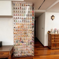 Vitrine de présentation personnalisée en acrylique transparent à 5 niveaux, autoportante, avec bande LED, anti-poussière, multifonctionnelle