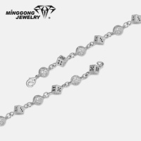 Bracelet Moissanite S925 pour homme et femme Style Hip Hop Crossball Dice Diamond Test réussi Nouveau design de mode Bijoux fins Cadeau