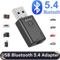 Receptor de Audio USB Bluetooth 5.4, Adaptador Estéreo Inalámbrico de Música con Micrófono de 3.5 mm para Altavoces de Coche, Auriculares, Transmisor para PC
