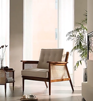 Chaise de loisirs en rotin et bois au design moderne, simple et élégante, pour salon et chambre à coucher