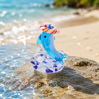 Ornement en verre miniature de sirène et méduse de dessin animé, fait main et créatif, décoration mignonne pour la maison