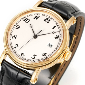 Reloj Mecánico de Estilo Vintage Personalizado de 5ª Categoría, con Esfera Blanca con Calendario y Bisel Chapado en Oro de 18K - Product Image 2