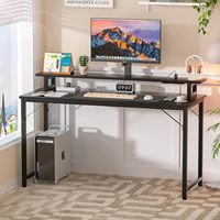 Bureau d'ordinateur en métal avec prises USB, éclairage LED, support d'écran, bureau de jeu en forme de L, hauteur réglable, petit espace, bureau à domicile