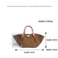 Sac fourre-tout ailé en cuir véritable fait main de luxe, style minimaliste et discret, grande capacité, pour femme