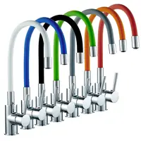 Single Lever Deck Mounted Swiving Silicon Spout Goose Neck Kitchen Faucet