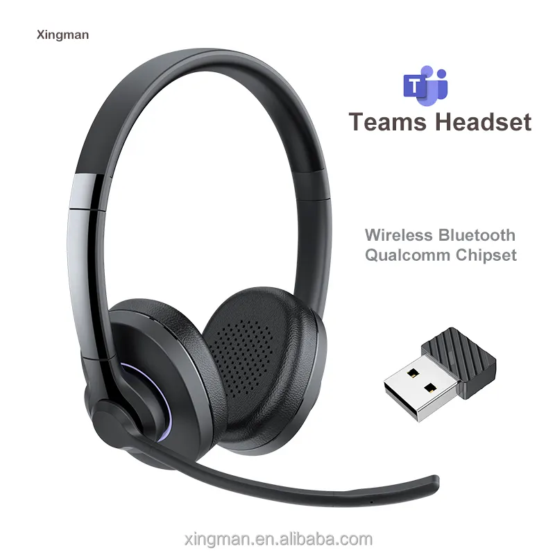 Teams Headset HST-280 HiFi Stereo Wireless Bluetooth Headphones Microphone Noise Cancelling Mute For Conference Call Zoom Office