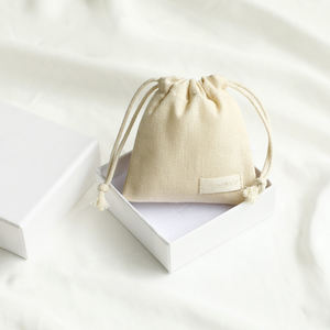 Bolsa de Algodón con Cordón y Logotipo Personalizado, Bolsas de Regalo con Almohadilla para Anillos, Aretes, Collares, Joyería - Product Image 3