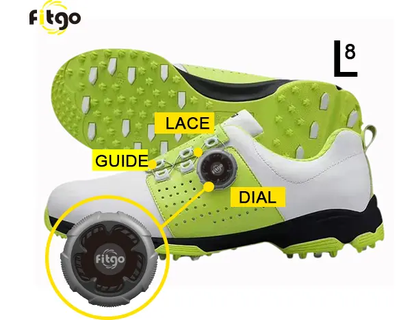 Yeni gelenler FITGO L8-2 Reel topuzu bağlama sistemi çelik tel elastik kilit ayakabı hızlı sıkma ayakkabı dantel Golf ayakkabıları