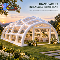 Tente de fête gonflable transparente, chapiteau en PVC clair avec structure pneumatique pour banquets, célébrations et location d'événements commerciaux