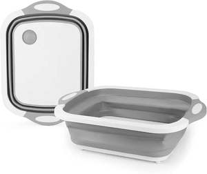 Planche à découper pliante multifonctionnelle, accessoires de cuisine, évier, bac à légumes, panier de drainage en caoutchouc de silicone - Product Image 5
