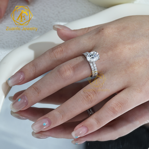 Bagues en diamant de <span class=keywords><strong>taille</strong></span> ovale cultivé en laboratoire CVD HPHT certifié IGI, or massif 14k 18k, bijoux personnalisés pour femmes et hommes, fiançailles - Product Image 3