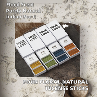 Série de quatre parfums floraux Printemps Été Automne Bâtonnets d'encens japonais Bois d'agar Bois de santal Écologiques 100% Naturels pour l'air ambiant