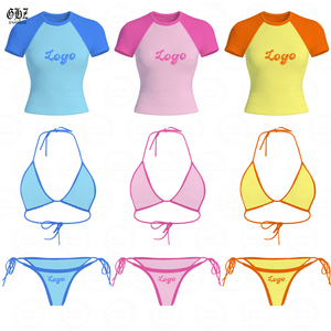 Fabricantes de Ropa Y2K, Conjunto de Mini Bikini, Camiseta, Traje de Baño y Ropa de Playa de 2 Piezas para Mujer para el Verano - Product Image 1