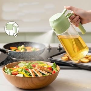 Pulvérisateur d'huile pour la cuisson Distributeur de pulvérisation d'huile 2 en 1 Bouteille en verre Matériau de qualité alimentaire pour la cuisine Vinaigrette <span class=keywords><strong>Friteuse</strong></span> à <span class=keywords><strong>air</strong></span> - Product Image 5