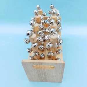 Wholesale Wooden Hand Shake Bells Set with Wooden Holder Orff Percussion Instrument For Preschool Classroom <b>Musical</b> Teaching Aid - Product Image 2