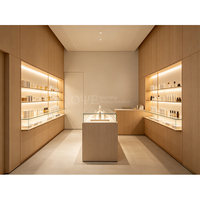 Maßgefertigter Kosmetik-Präsentationsschrank für Hautpflege Schönheitssalon Nagelstudio Vitrine Mehrstöckige Aufbewahrungsregale mit LED