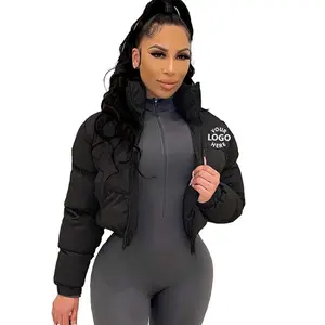 High Quality 2022 Custom Ladies Short Outwear Clothes Winter Crop Puffer Jacket For Women
