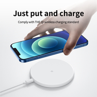 Chargeur sans fil portable super fin 15W certifié Qi, charge rapide pour téléphone Android et iPhone OJD-52C