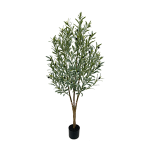 Arbre d'<span class=keywords><strong>olivier</strong></span> artificiel de 150 cm, feuilles vertes grises floquées avec olives noires, <span class=keywords><strong>prix</strong></span> d'usine, plante artificielle pour hôtel, café, projet - Product Image 2