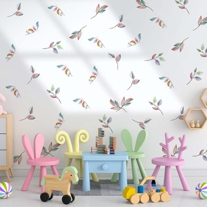 Adesivi <span class=keywords><strong>murali</strong></span> decorativi con foglie verdi e oro, decorazioni artistiche, <span class=keywords><strong>piante</strong></span>, adesivi <span class=keywords><strong>murali</strong></span> 3D per camera da letto, soggiorno, cameretta, decorazioni per la casa - Product Image 3
