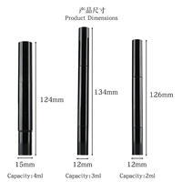 Tube vide pour pinceaux de nail art 7-en-1, tube pour stylo liner et pinceau gel, 2ml 3ml 4ml, outils de nail art avec billes en acier