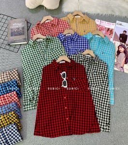 Chemise à carreaux pour femme A714, design élégant, manches longues, haut en flanelle décontracté avec poches, coupe classique, toutes saisons - Product Image 2