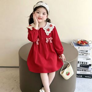 Vestiti per Bambine 2026 Autunno Abito <span class=keywords><strong>Rosso</strong></span> con Fragole a Maniche Lunghe 2-7 Anni - Product Image 4